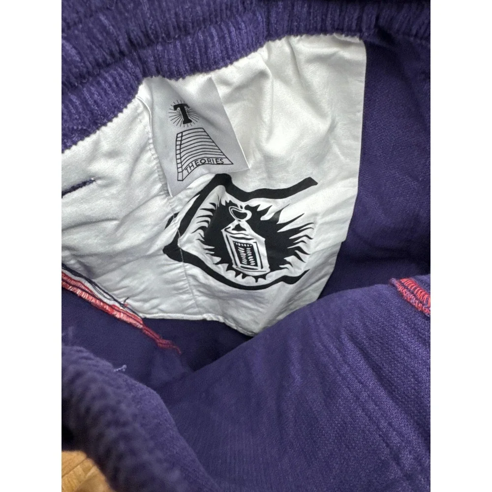 Theories of Atlantis Stamp Lounge Baggy Cord Pants Eggplant Mens Size XL